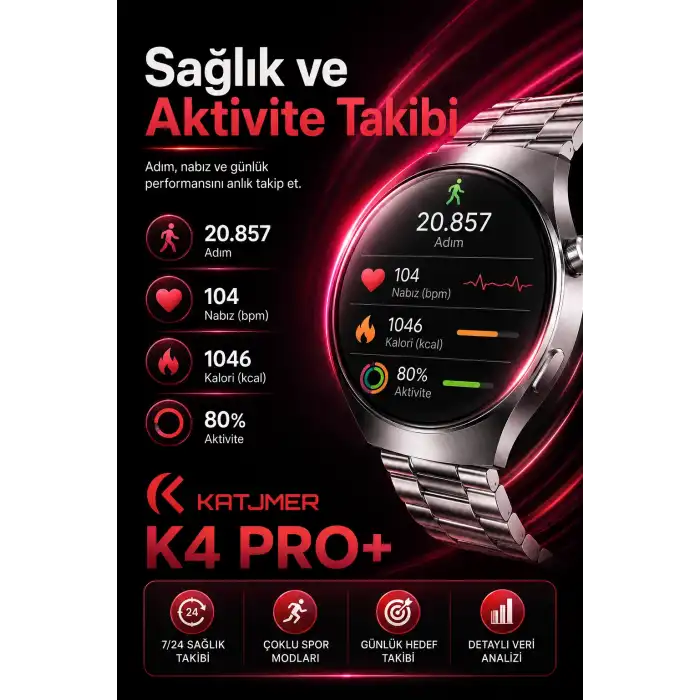 Metal Kasa Görünümlü Akıllı Saat Üç Farklı Kayışlı Bluetooth Bildirim Destekli