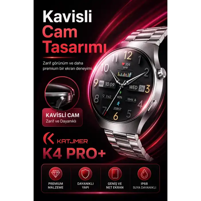 Metal Kasa Görünümlü Akıllı Saat Üç Farklı Kayışlı Bluetooth Bildirim Destekli