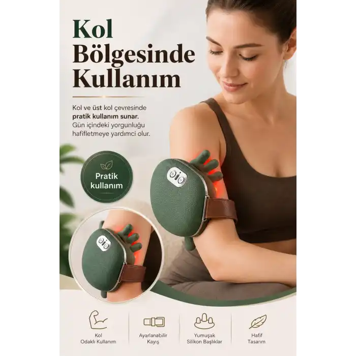 El Şekilli Isıtmalı Boyun Masaj Cihazı Omuz Sırt Ve Ense İçin Kullanışlı Tasarım