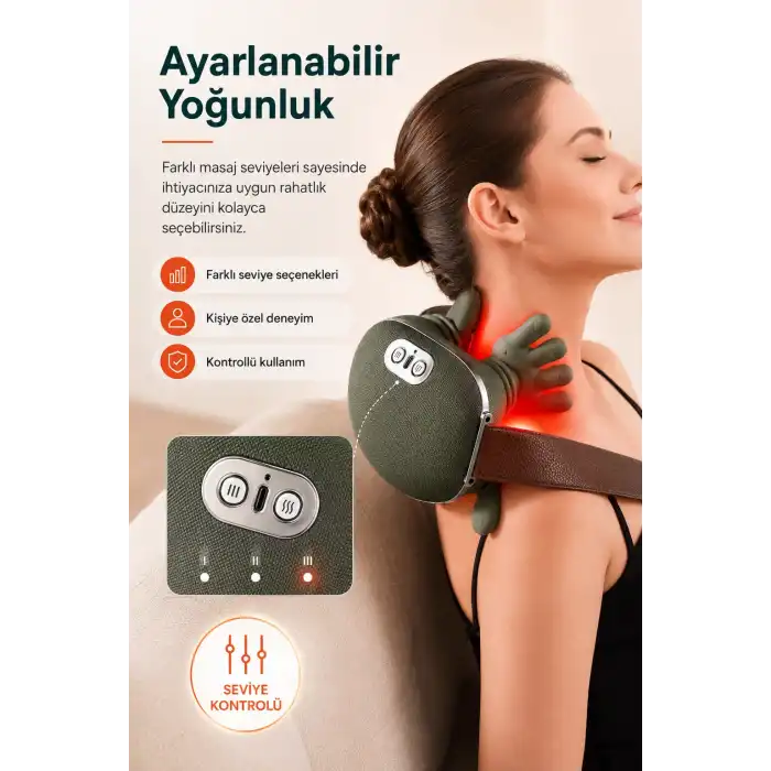 Ense Ve Omuz Bölgesi İçin Isıtmalı Masaj Aleti Yumuşak Dokulu Ergonomik Tasarım