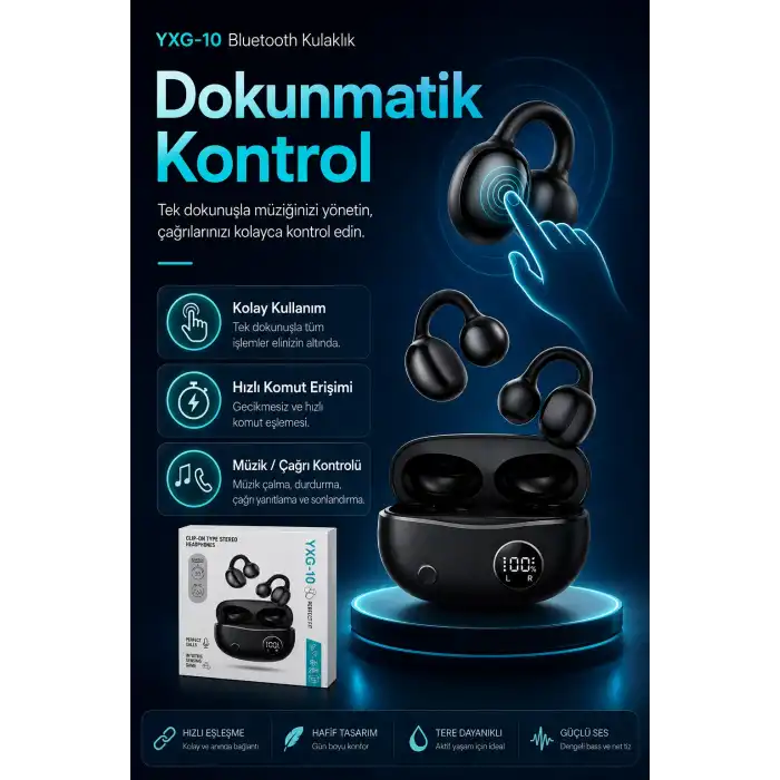 Şarj Kutulu Kulak Kancalı Bluetooth Kulaklık Mikrofonlu Müzik Ve Görüşme Uyumlu