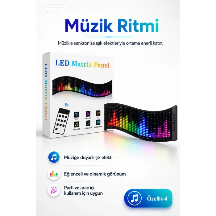 Renkli LED Kayan Yazı Paneli Uzaktan Kumandalı Metin Saat Ve Tarih Gösterimli
