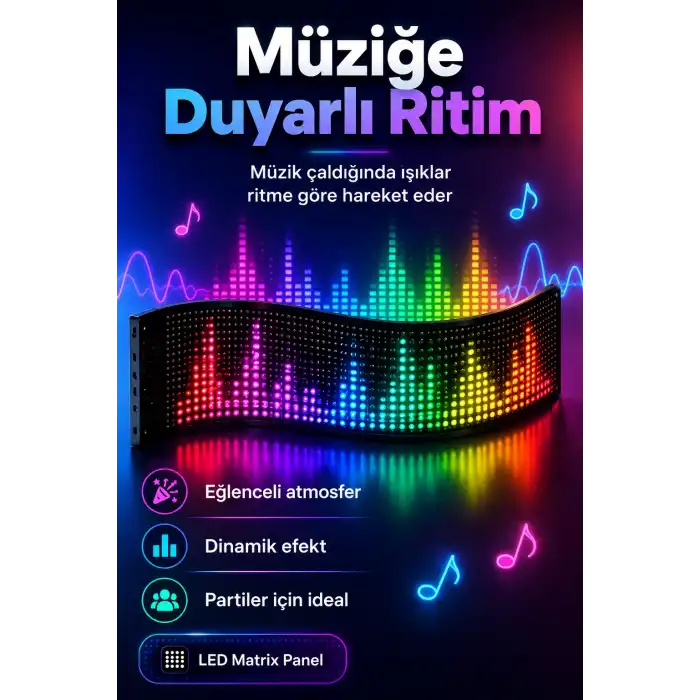 Araç Mağaza Ve Vitrin İçin Renkli LED Kayan Yazı Paneli Kumandalı Ekran