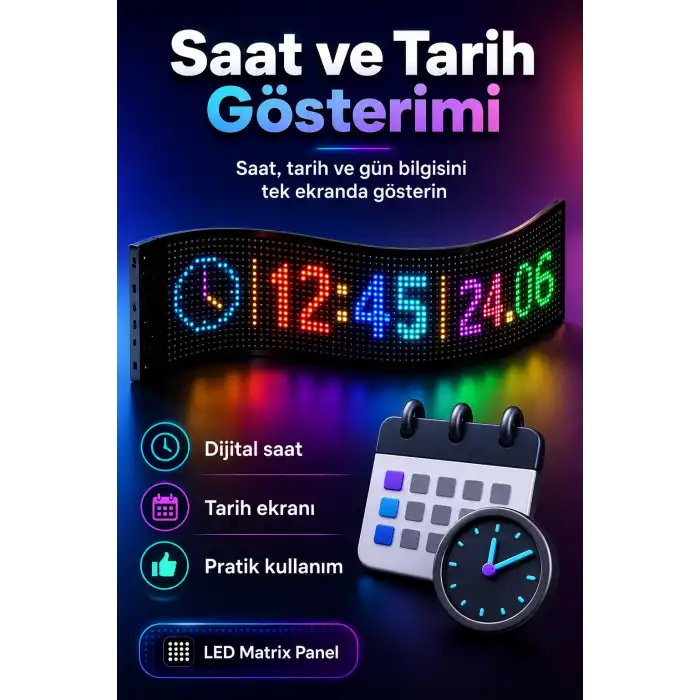 Araç Mağaza Ve Vitrin İçin Renkli LED Kayan Yazı Paneli Kumandalı Ekran