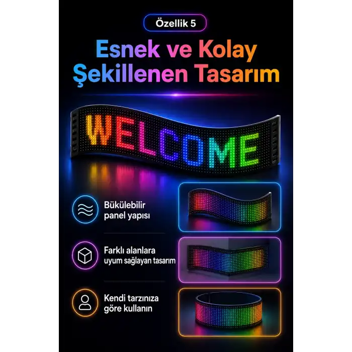 Çok Fonksiyonlu LED Matrix Panel Kayan Yazı Tabelası Saat Tarih Ve Metin Destekli