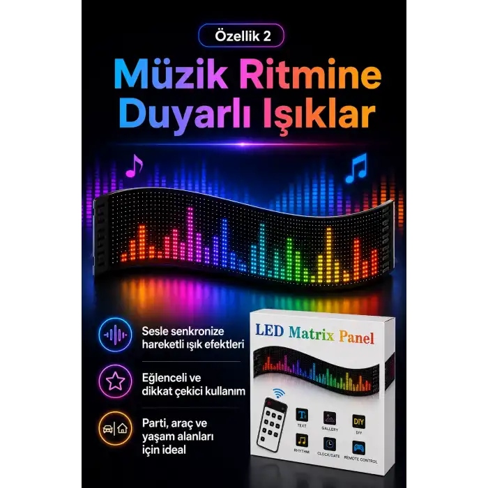 Çok Fonksiyonlu LED Matrix Panel Kayan Yazı Tabelası Saat Tarih Ve Metin Destekli