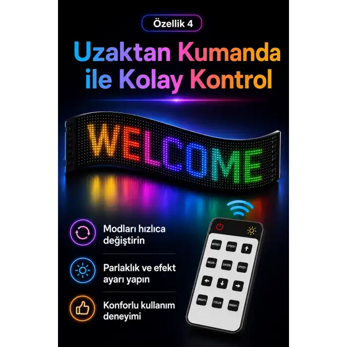 Çok Fonksiyonlu LED Matrix Panel Kayan Yazı Tabelası Saat Tarih Ve Metin Destekli