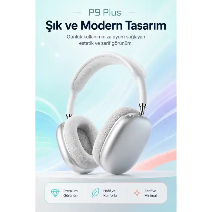 Şarjlı Kulak Üstü Stereo Kulaklık Bluetooth Uyumlu Müzik Ve Görüşme Destekli