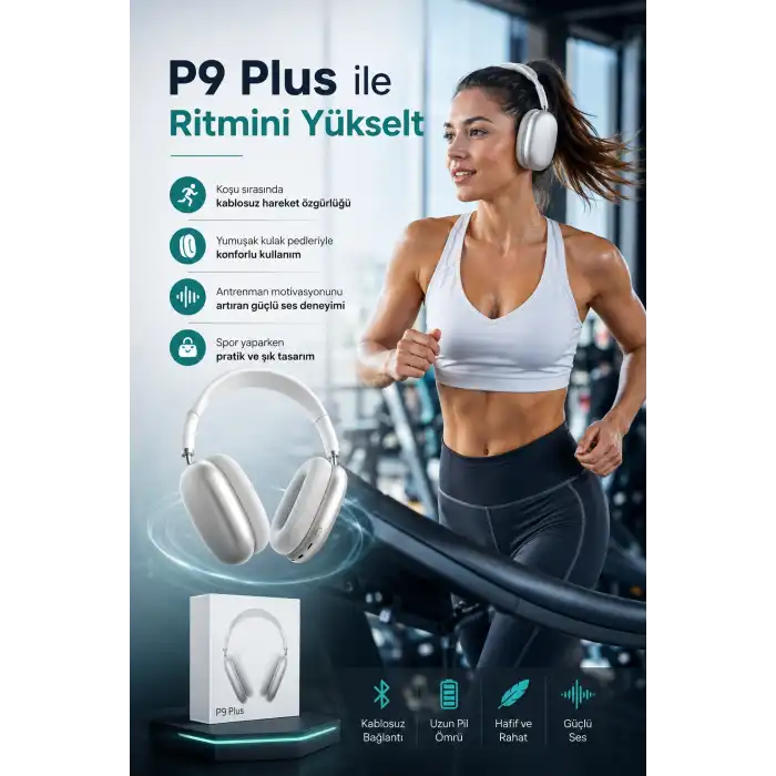Katlanabilir Kablosuz Kulaklık Kulak Üstü Rahat Pedli Taşınabilir Stereo Model