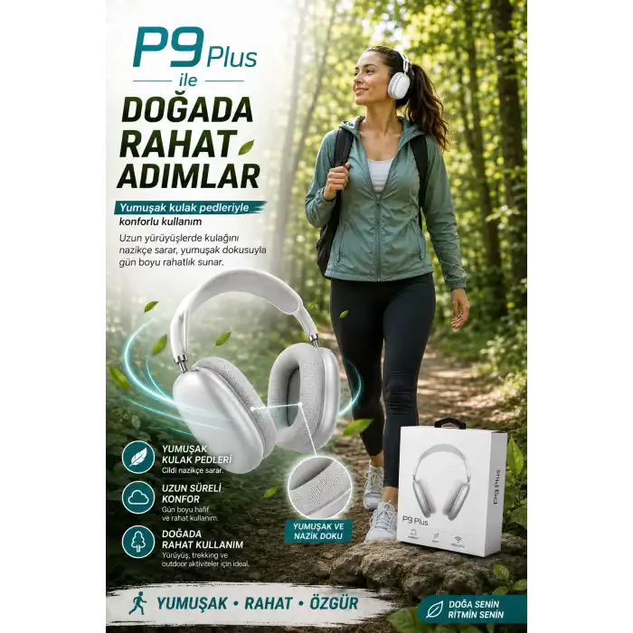 Katlanabilir Kablosuz Kulaklık Kulak Üstü Rahat Pedli Taşınabilir Stereo Model