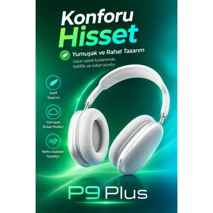 Bluetooth Bağlantılı Kulak Üstü Kulaklık Mikrofonlu Yumuşak Pedli Modern Tasarım
