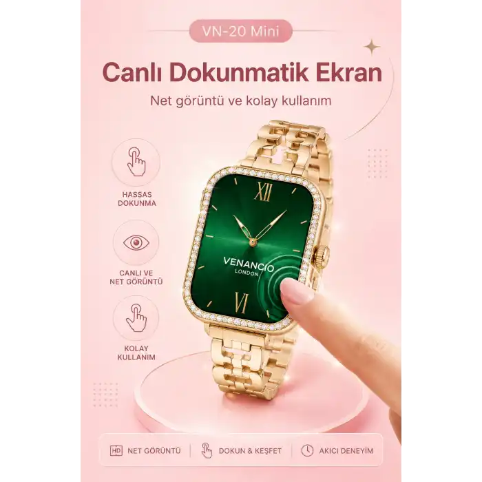 Dört Kordon Seçenekli Mini Akıllı Saat Bildirim Ve Spor Takip Özellikli Kullanım Seti