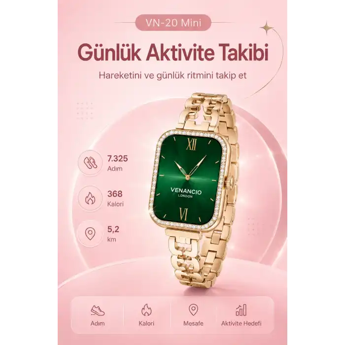 Dört Kordon Seçenekli Mini Akıllı Saat Bildirim Ve Spor Takip Özellikli Kullanım Seti