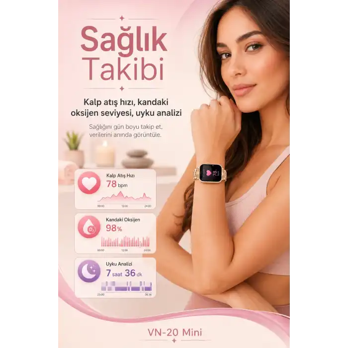 Şık Tasarımlı Mini Akıllı Saat Dört Çift Kayışlı Telefon Uyumlu Bildirim Destekli