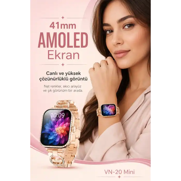 Şık Tasarımlı Mini Akıllı Saat Dört Çift Kayışlı Telefon Uyumlu Bildirim Destekli
