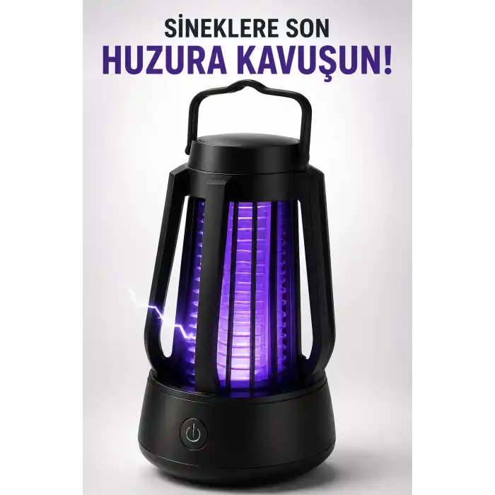 Taşınabilir Mor Işıklı Sineksavar Lamba Koruyucu Gövdeli Pratik Kullanım Cihazı