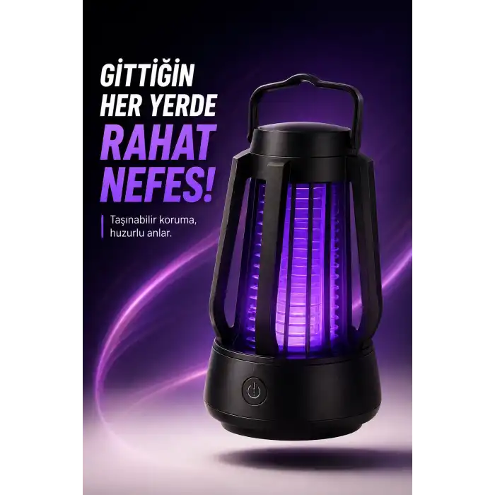 Taşınabilir Mor Işıklı Sineksavar Lamba Koruyucu Gövdeli Pratik Kullanım Cihazı