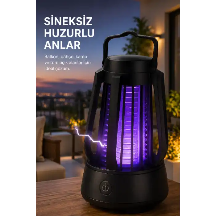 Taşınabilir Mor Işıklı Sineksavar Lamba Koruyucu Gövdeli Pratik Kullanım Cihazı