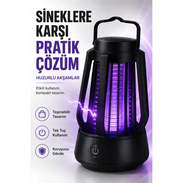 Elektrikli Sinek Öldürücü Mor Işıklı Taşınabilir Haşere Kovucu Lamba Cihazı