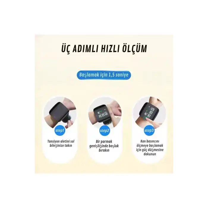 Dijital Türkçe Konuşan Bilekten Tam Otomatik Tansiyon Ölçme Aleti Renkli Akıllı LCD Sesli Uyarı