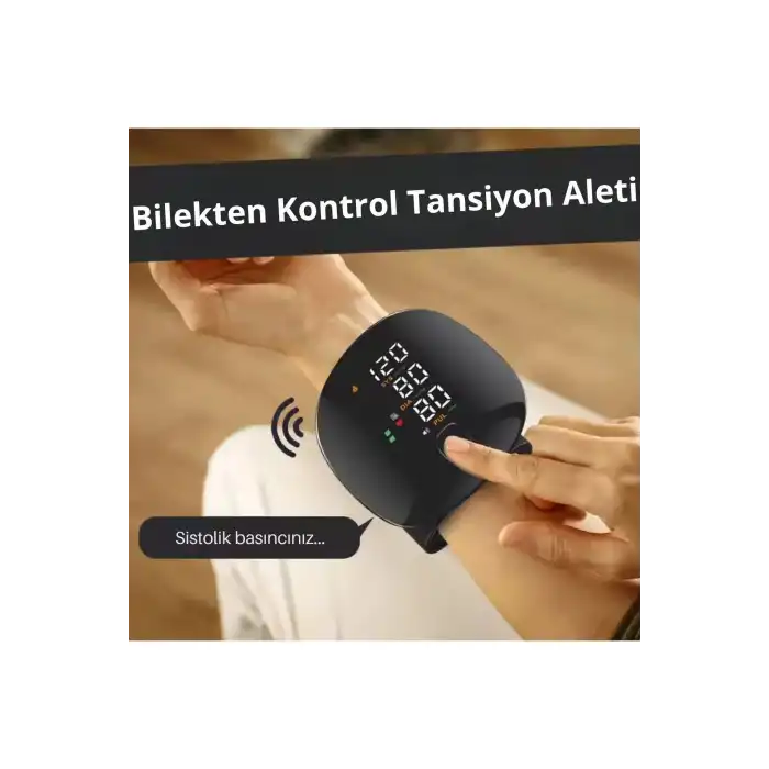 Akıllı Dijital Sesli Türkçe Konuşan Koldan Tam Otomatik Hassas Tansiyon Nabız Ölçme Aleti LCD Ekran