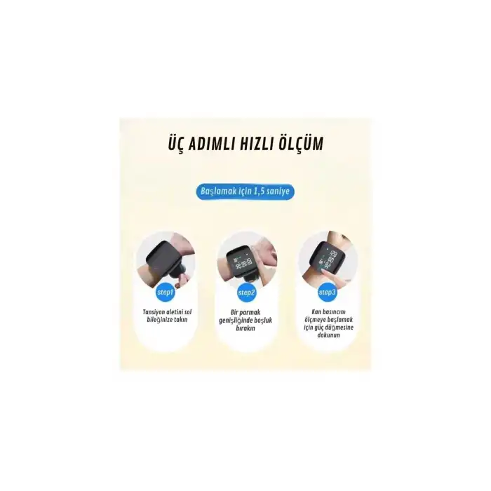 Renkli LCD Ekranlı Bilekten Tansiyon Aleti – Taşınabilir ve Kolay Kullanım Tansiyon Aleti