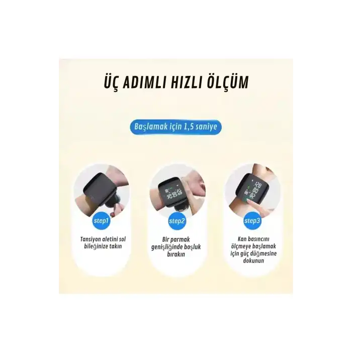 Dijital Türkçe Bilekten Tansiyon Ölçme Aleti Otomatik Tansiyon Ölçer Renkli Akıllı LCD Sesli Uyarı
