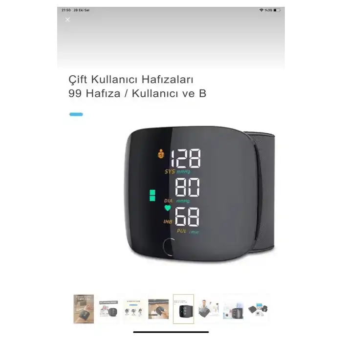 Konuşan Sesli Şarjlı Tansiyon Aleti Profil Kayıtlı Lcd Dokunmatik Ekran