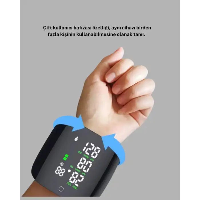 Taşınabilir Dijital Tansiyon Aleti – Bilekten Ölçüm, Aritmi Uyarısı ve Risk Göstergesi