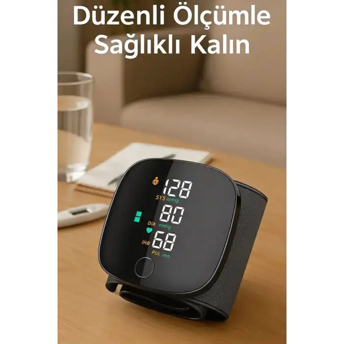 Koldan Ölçer Dijital Tansiyon Aleti Geniş Ekranlı Hafızalı Nabız Ölçüm Cihazı