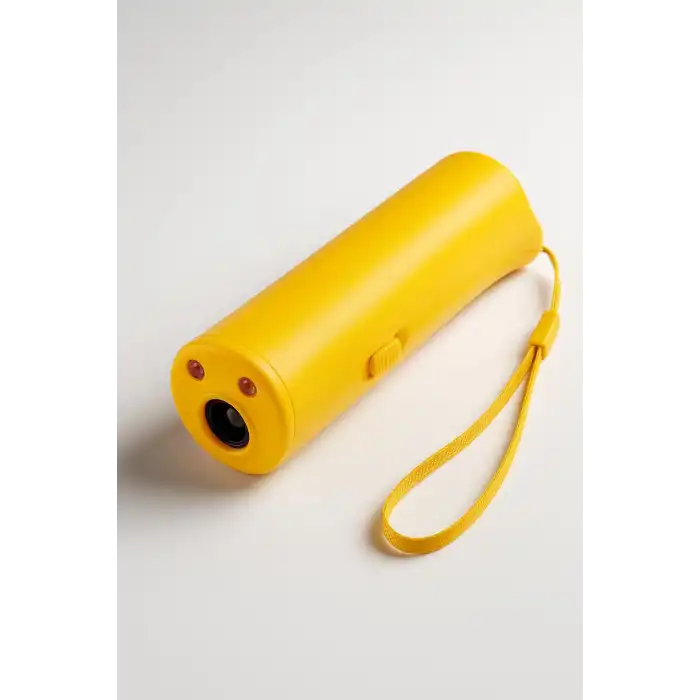 Taşınabilir Ultrasonik Köpek Kovucu Eğitim ve Uzaklaştırma Cihazı Fenerli Sarı Ürün