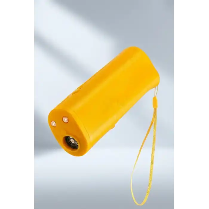 Sarı Ultrasonik Köpek Kovucu El Fenerli Eğitim Cihazı Günlük Taşınabilir Pratik Model