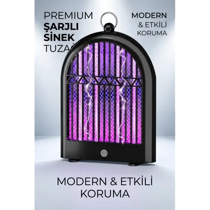 Şarjlı Sinek Savar Lamba Mor Işıklı Dekoratif Haşere Öldürücü Gece Lambası Modeli