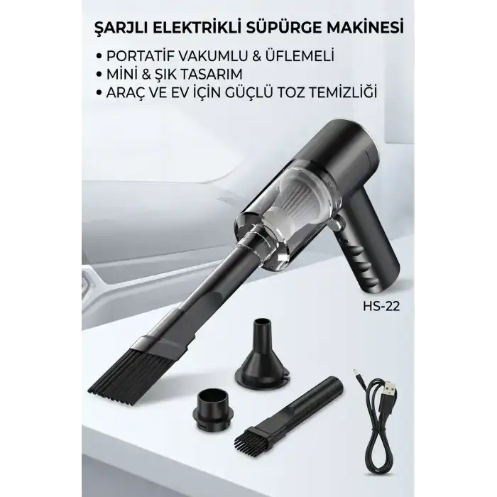 Portatif Mini Araç Süpürgesi El Tipi Kullanışlı Oto Temizlik Süpürgesi Ürün Modeli