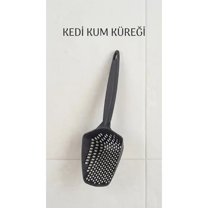 Kedi Kumu Eleme Küreği Çift Taraflı Ağlı ve Plastik Çerçeve ile Temizleme