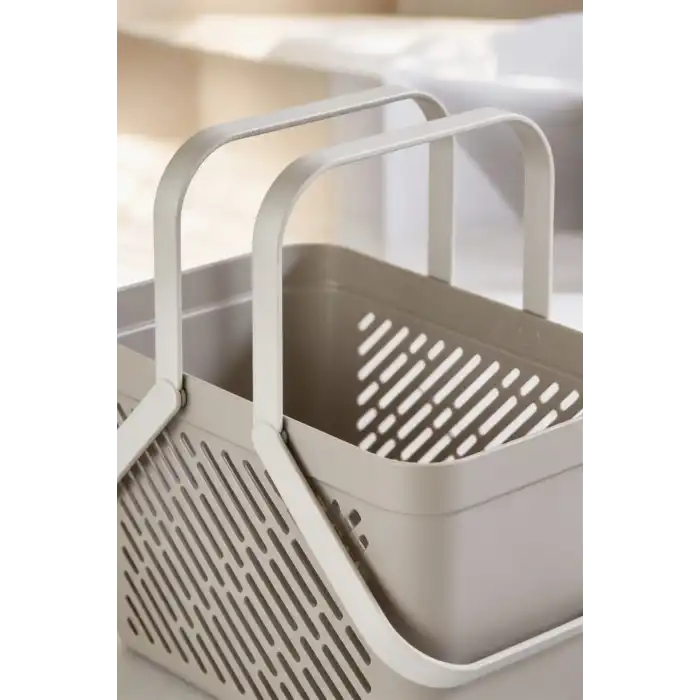 5li Gri Kulplu Sepet Çok Amaçlı Mutfak Banyo Düzenleyici Organizer Seti