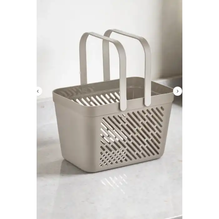 12li Gri Çok Amaçlı Kulplu Sepet Mutfak Banyo Organizer Ekonomik Set