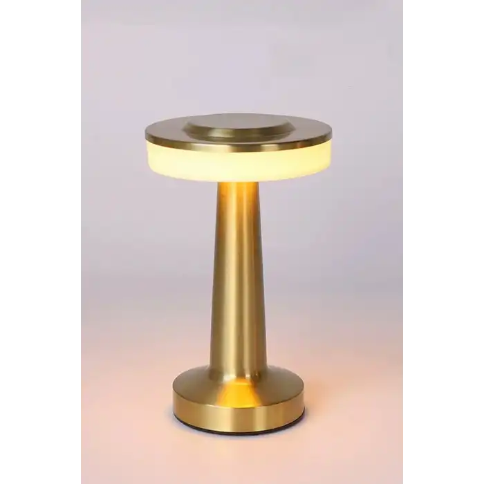 Gold Renkli Dokunmatik Şarjlı Masa Lambası Dim Edilebilir Dekoratif Kablosuz Abajur