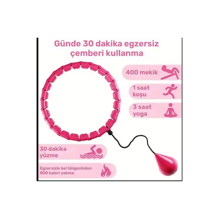 Ayarlanabilir Akıllı Hula Hoop Bel İnceletme Egzersiz Çemberi Kırmızı 24 Parça Fitness