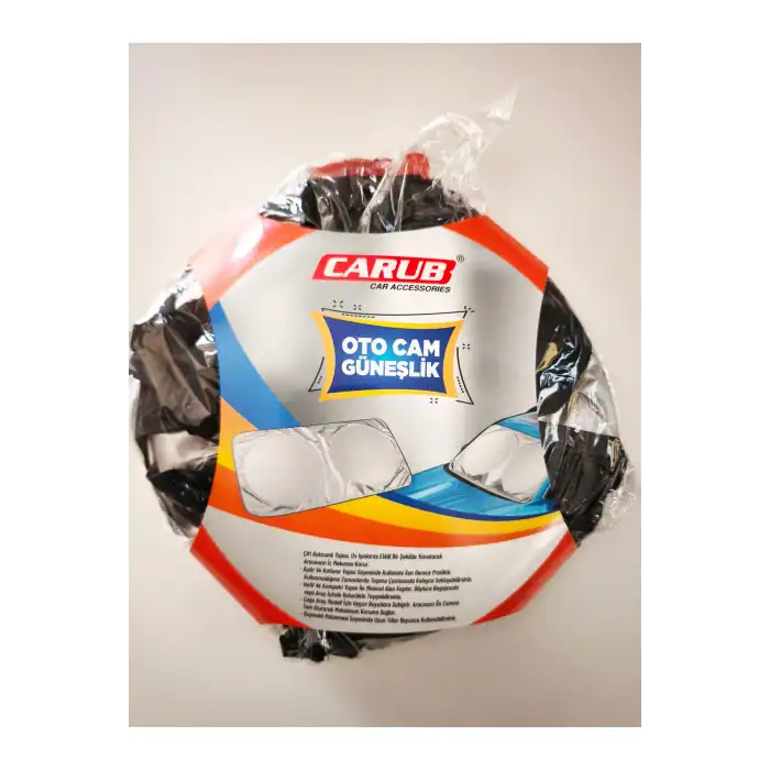 Miflonlu Katlanır Oto Ön Cam Güneşliği 150x70cm Güneş Koruyucu Yazlık Araç Aksesuarı