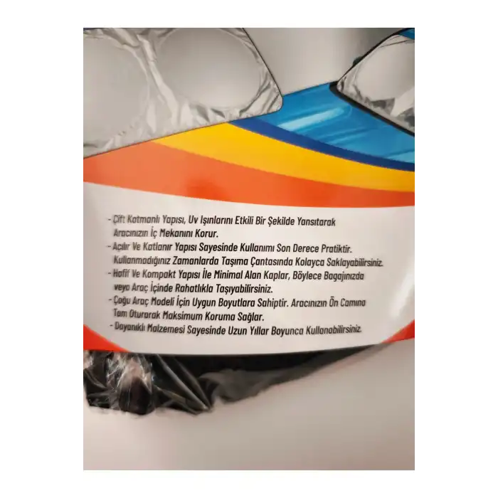 Miflonlu Katlanır Oto Ön Cam Güneşliği 150x70cm Güneş Koruyucu Yazlık Araç Aksesuarı