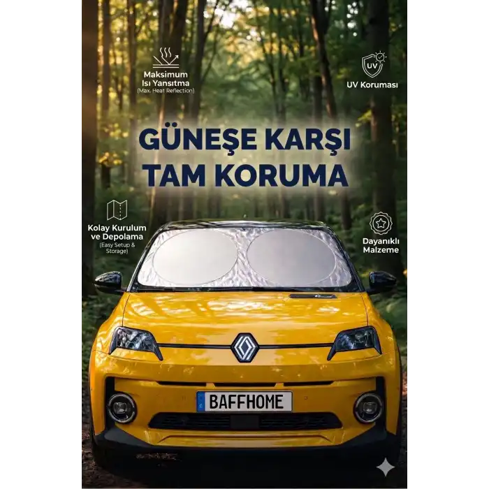 Premium Büyük Boy Katlanır Oto Ön Cam Güneşliği Isı Yansıtıcı UV Otomobil Aksesuarı