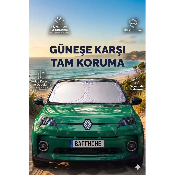 Premium Büyük Boy Katlanır Oto Ön Cam Güneşliği Isı Yansıtıcı UV Otomobil Aksesuarı