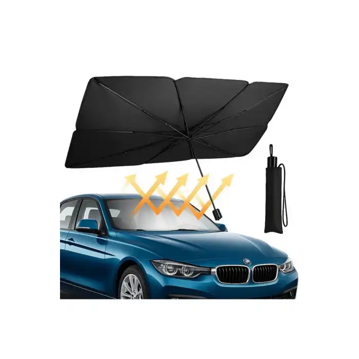 Katlanabilir Araba Ön Cam Güneşlik Şemsiye 140x79 cm UV Koruyucu Oto Gölgelik 1 Adet