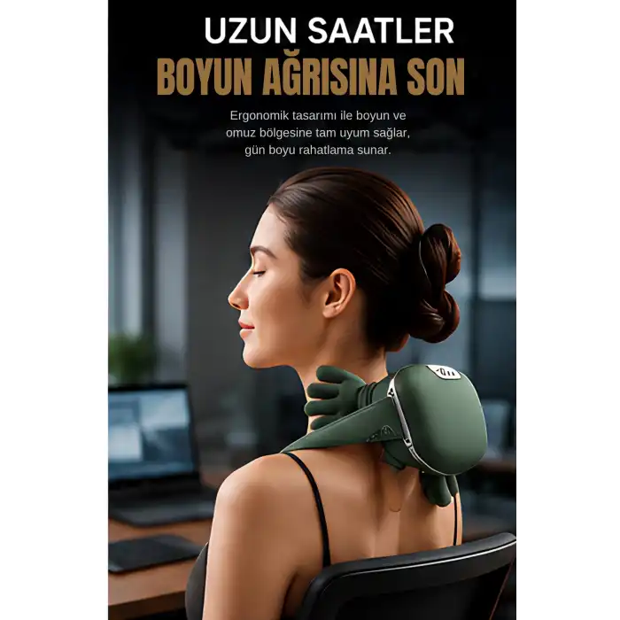 Kızılötesi Isıtmalı Avuç İçi Boyun Omuz Sırt Masaj Aleti Şarjlı 3D Yoğurma Etkili