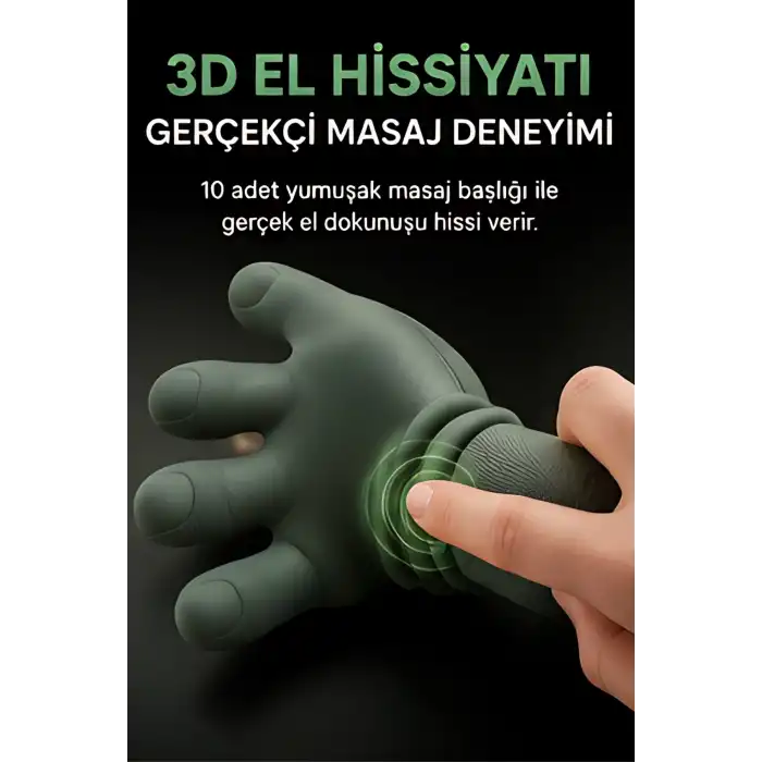 Kızılötesi Isıtmalı Avuç İçi Boyun Omuz Sırt Masaj Aleti Şarjlı 3D Yoğurma Etkili