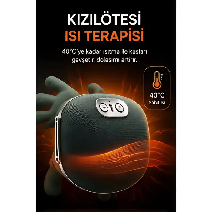 Kızılötesi Isıtmalı Avuç İçi Boyun Omuz Sırt Masaj Aleti Şarjlı 3D Yoğurma Etkili