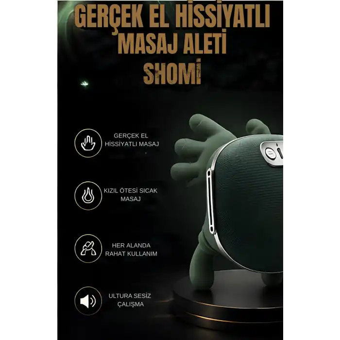 Kızılötesi Isıtmalı Avuç İçi Boyun Omuz Sırt Masaj Aleti Şarjlı 3D Yoğurma Etkili
