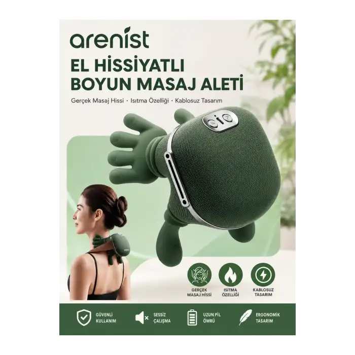Şarjlı Parmak Hissi Masaj Cihazı Isıtmalı Boyun Sırt Omuz Bacak Kullanımı Rahat Model