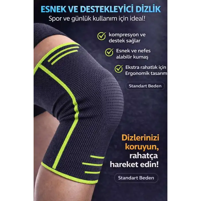 Nefes Alan Ortopedik Sporcu Dizlik Esnek Diz Koruyucu Günlük ve Antrenman Kullanımı